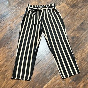 Love University striped belted pants